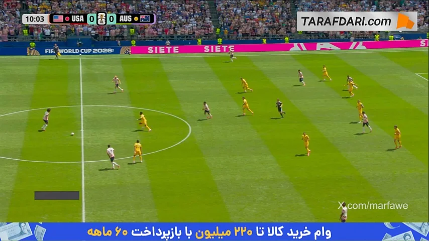 گل به خودی کامرون بورگس مقابل آمریکا روی حرکت زیبای بالوگان (آمریکا 1-0 استرالیا)
