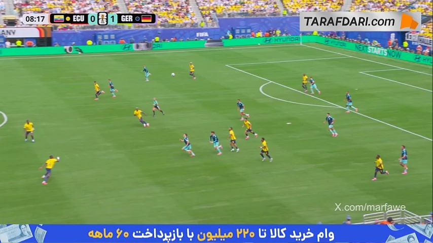 گل زیبای نیلسون آنگولو به آلمان (اکوادور 1-1 آلمان)