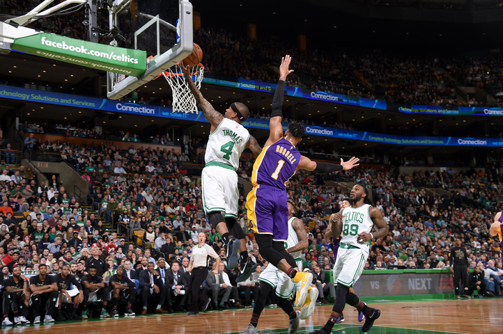 بوستون سلتیکس-لس آنجلس لیکرز-آیزایا تامس-دی آنجلو راسل-بسکتبال NBA