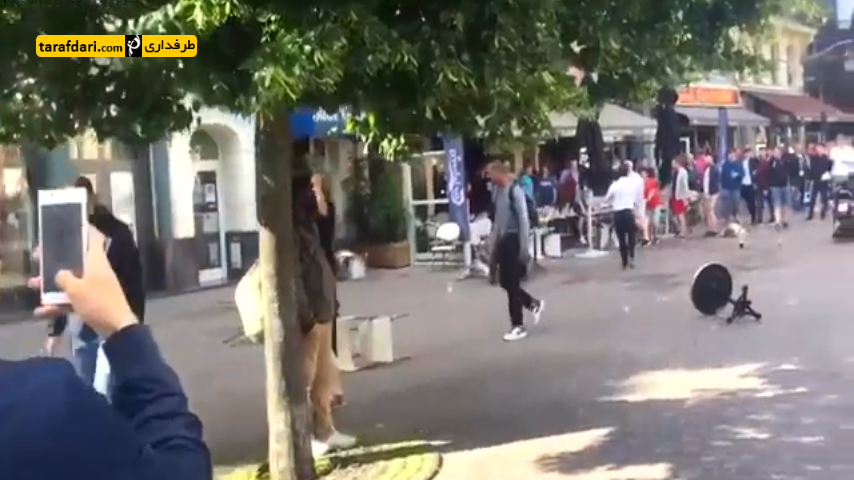 ویدیو؛ درگیری هواداران ولز و انگلیس با هواداران روسیه در شهر لیل