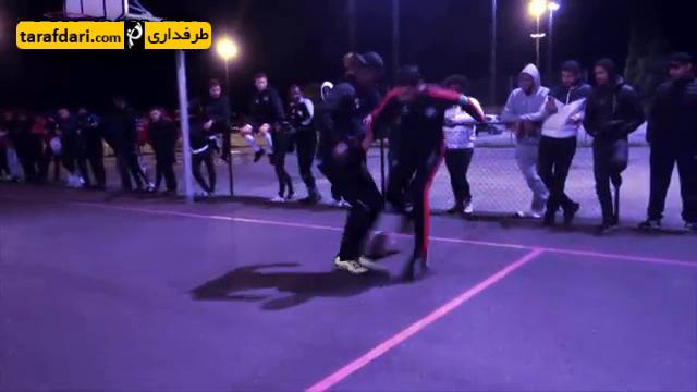 ویدیو؛ حرکات تکنیکی فری استایلر در برابر موتومبا و یارانش