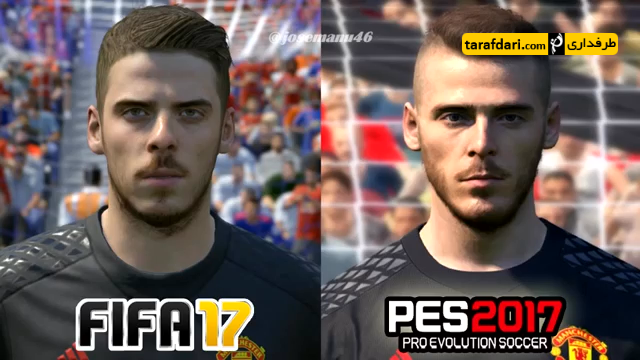 کلیپ؛ مقایسه چهره بازیکنان منچستر یونایتد در PES و FIFA
