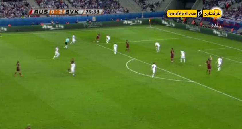 ویدیو؛ گل گلوشاکف به اسلوواکی (اسلوواکی 2-1 روسیه)