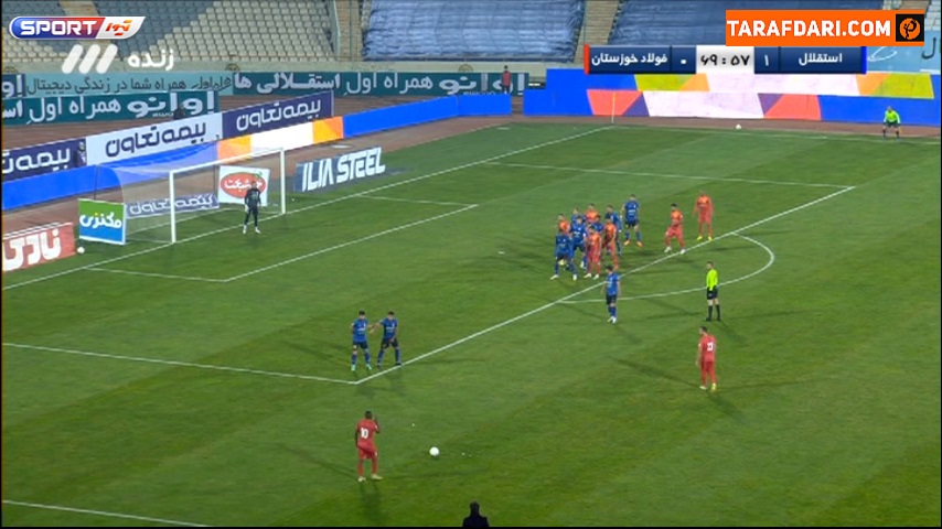 حمید بوحمدان و از دست دادن موقعیت خوب گلزنی مقابل دروازه استقلال (استقلال 1-0 فولاد)