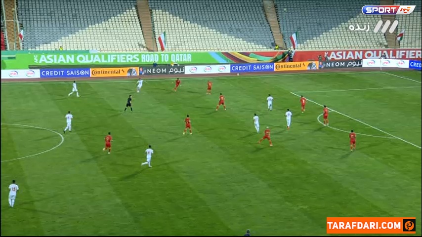 موقعیت خوب علی قلی زاده مقابل دروازه که توپ توسط دروازه بان سوریه مهار شد (ایران 0-0 سوریه)