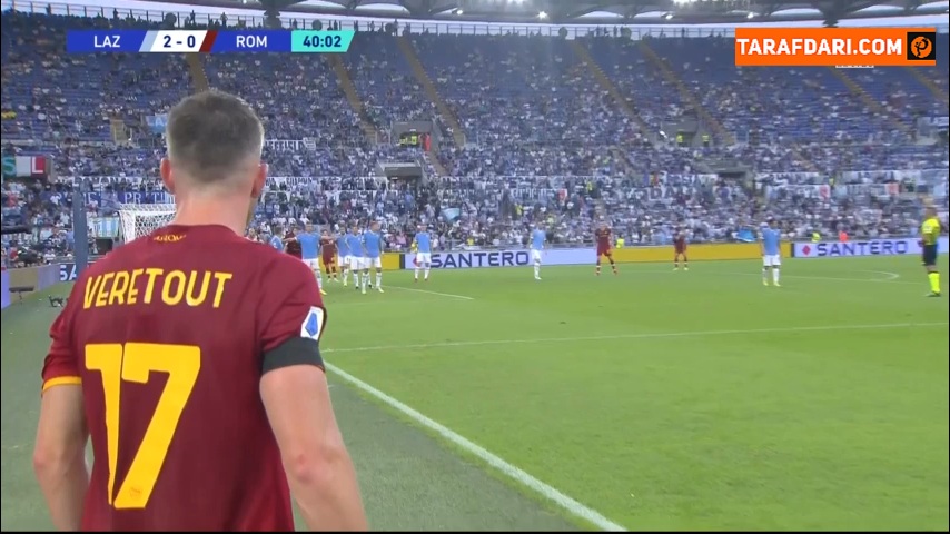 گل راجر ایبانیز به لاتزیو و واکنش مورینیو به این گل (لاتزیو 2-1 آاس رم)