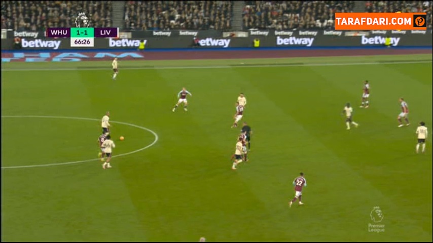 گل پابلو فورنالس به لیورپول (وست هم 2-1 لیورپول)