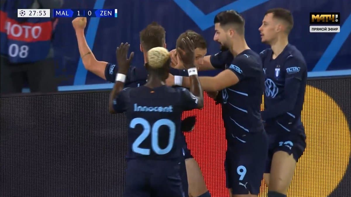 مالمو 1-1 زنیت؛ فرار لحظه آخری یاران سردار آزمون از شکست