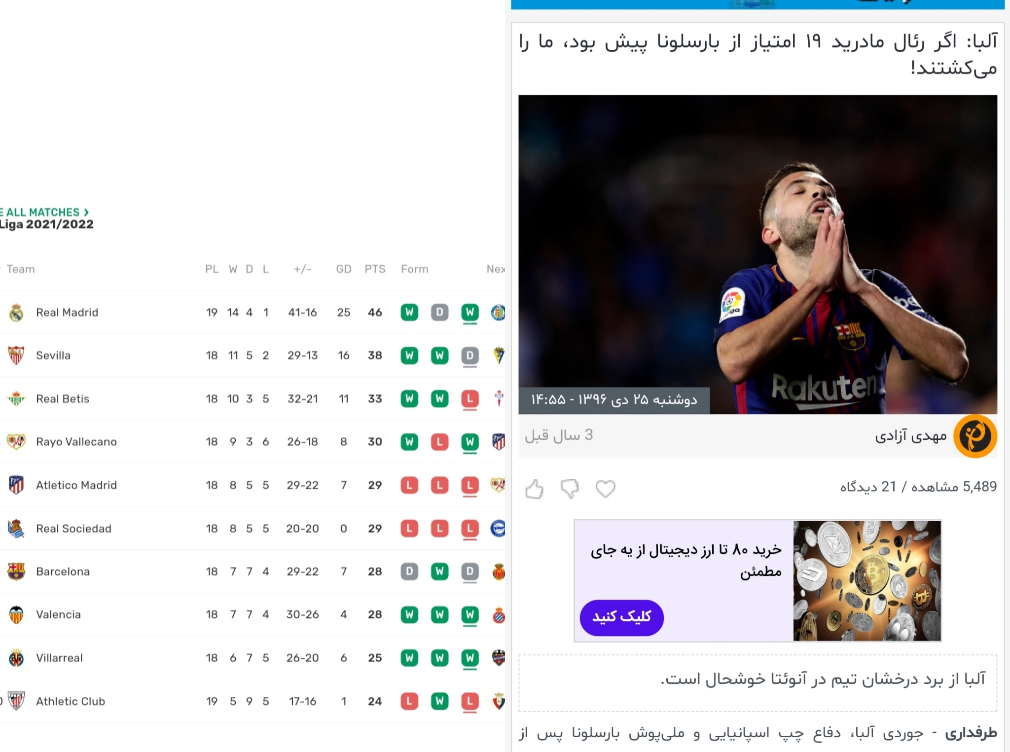 سلاخی تیم کاتالانی توسط هواداران به گفته البا در کمین است