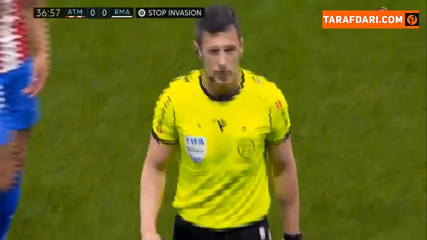 گل یانیک فریرا کاراسکو به رئال مادرید از روی نقطه پنالتی (اتلتیکو مادرید 1-0 رئال مادرید)