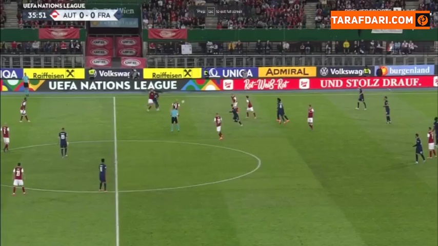 گل آندریاس ویمن به فرانسه (اتریش 1-0 فرانسه)
