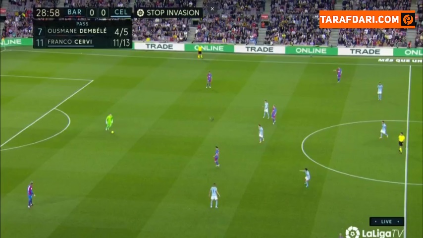 گل ممفیس دیپای به سلتاویگو روی حرکت زیبای دمبله (بارسلونا 1-0 سلتاویگو)