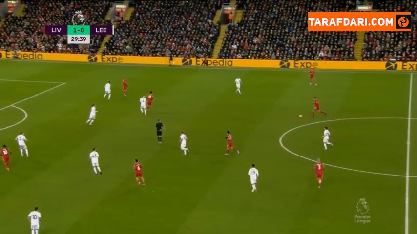گل جوئل ماتیپ به لیدزیونایتد (لیورپول 2-0 لیدزیونایتد)