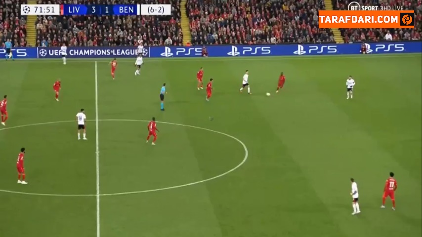 گل رومن یارمچوک به لیورپول (لیورپول 3-2 بنفیکا) 