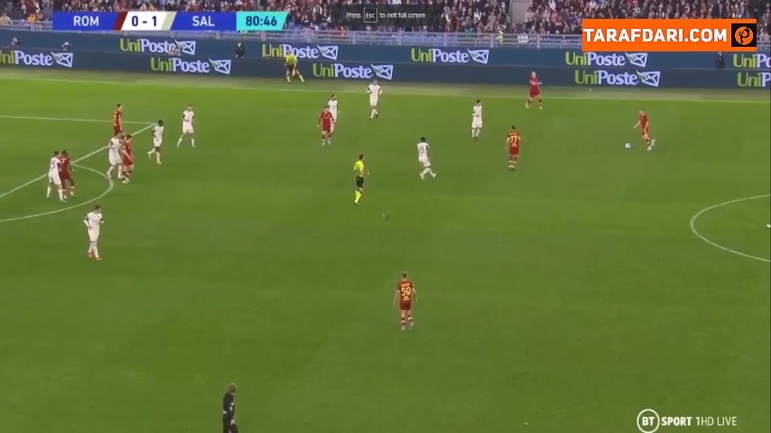 گل زیبای کارلس پرز به سالرنیتانا (آاس رم 1-1 سالرنیتانا)