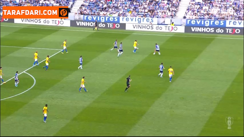 برخورد ضربه سر مهدی طارمی به تیر دروازه استوریل (پورتو 1-0 استوریل)