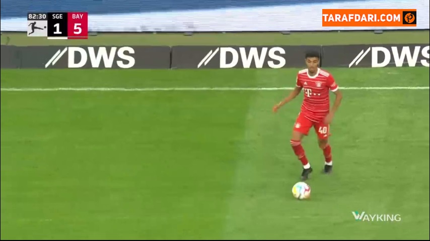 گل دوم جمال موسیالا به فرانکفورت (آینتراخت فرانکفورت 1-6 بایرن مونیخ)