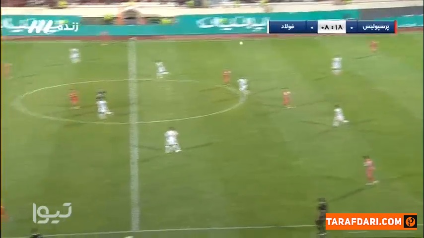 برخورد ضربه مهدی ترابی به تیر دروازه فولاد (پرسپولیس 0-0 فولاد)