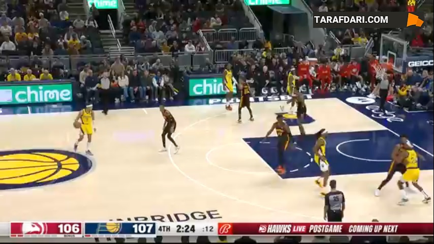 دقایق پایانی جذاب دیدار آتلانتا هاوکس و ایندیانا پیسرز در بسکتبال NBA / فیلم