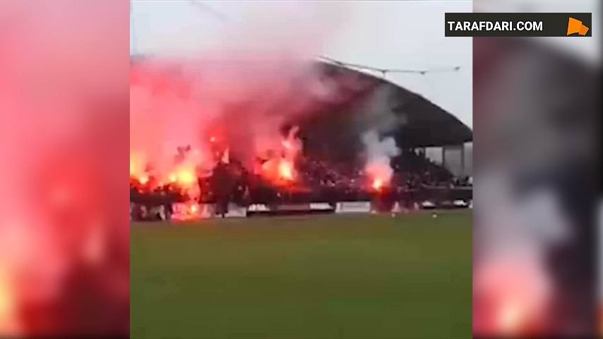 جو پر شور هواداران آژاکس همزمان با تمرین این تیم پیش از رویارویی با فاینورد در لیگ هلند / فیلم