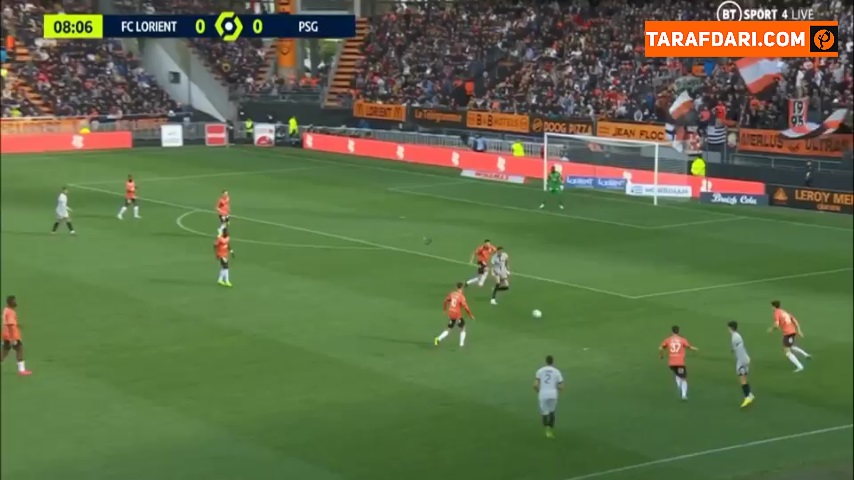 گل نیمار به لوریان (لوریان 0-1 پاری سن ژرمن)