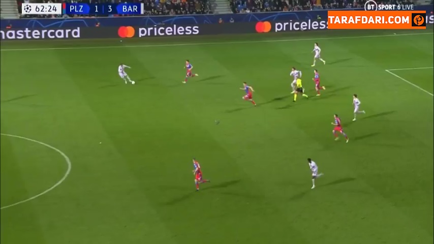 گل دوم چوری به بارسلونا (ویکتوریا پلژن 2-3 بارسلونا)