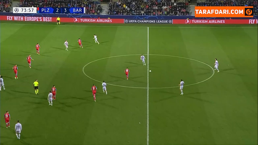 گل پابلو توره به ویکتوریا پلژن (ویکتوریا پلژن 2-4 بارسلونا)