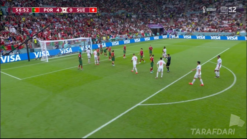 گل مانوئل آکانجی به پرتغال (پرتغال 4-1 سوئیس) 