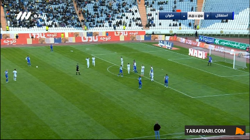 واکنش زیبای ایمان صادقی، دروازه بان ملوان در مقابل ضربه سر سجاد شهباززاده (استقلال 2-0 ملوان)