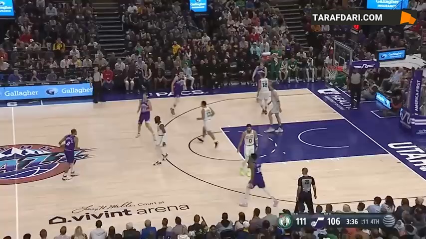 دقایق پایانی جذاب و هیجان انگیز دیدار یوتا جاز و بوستون سلتیکس در بسکتبال NBA (18 مارس 2023) / فیلم