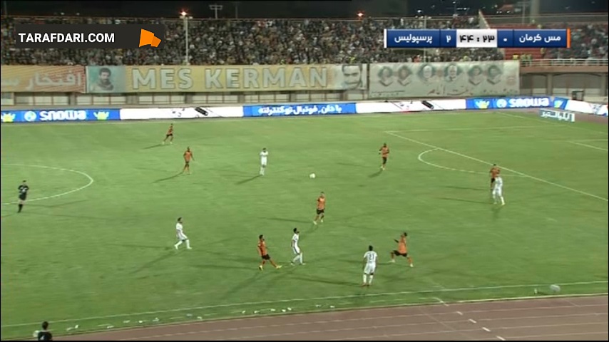 برخورد ضربه مهدی عبدی به تیر دروازه مس کرمان (مس کرمان 0-2 پرسپولیس)