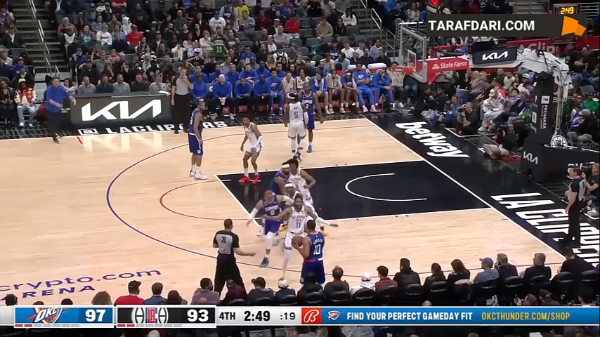 دقایق پایانی جذاب و تماشایی بازی اوکلاهاما سیتی تاندر و لس آنجلس کلیپرز در بسکتبال NBA (21 مارس 2023) / فیلم
