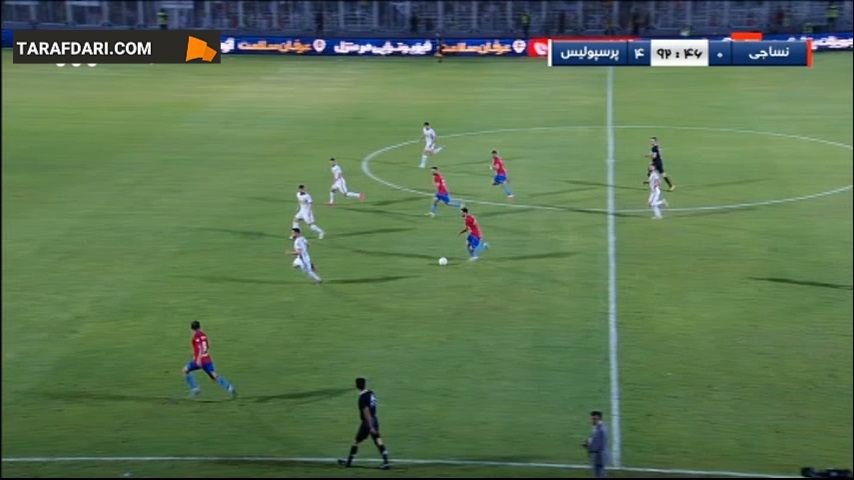 سوت پایان بازی نساجی و پرسپولیس و خوشحالی سرخپوشان تهرانی از قهرمانی در لیگ برتر / فیلم