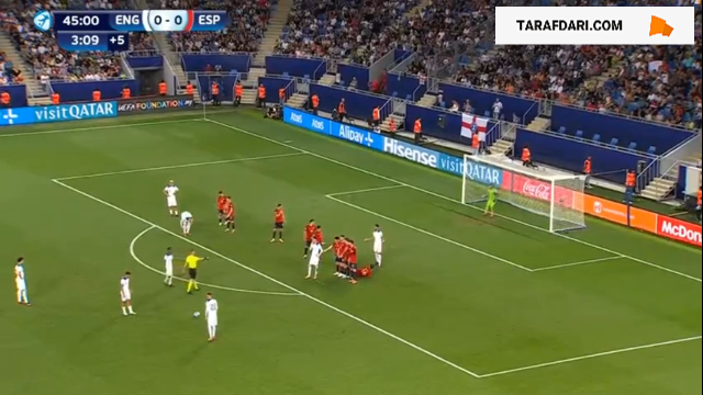 گل کرتیس جونز به اسپانیا روی تاثیرگذاری کول پالمر در فینال یورو زیر 21 سال (انگلیس 1-0 اسپانیا)