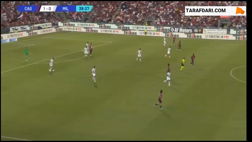 گل نواه اوکافور به کالیاری (کالیاری 1-1 میلان)