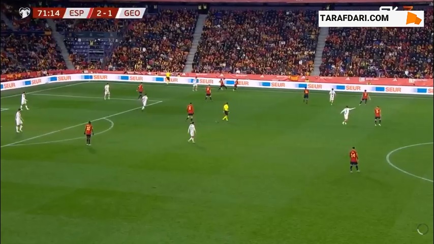 گل به خودی لوکا لوکوشویلی مقابل اسپانیا (اسپانیا 3-1 گرجستان)