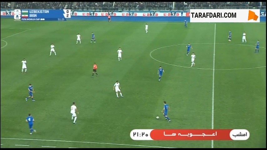 گل اوستون اورونوف به ایران (ازبکستان 1-2 ایران)