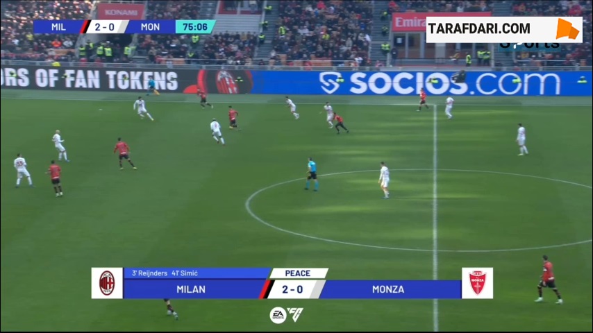 گل نوآ اوکافور به مونتزا روی پاس تک ضرب و دیدنی ژیرو (میلان 3-0 مونتزا) 