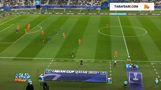 جو ورزشگاه خلیفه بعد از اعلام پنالتی و گل اول عمان به عربستان / فیلم