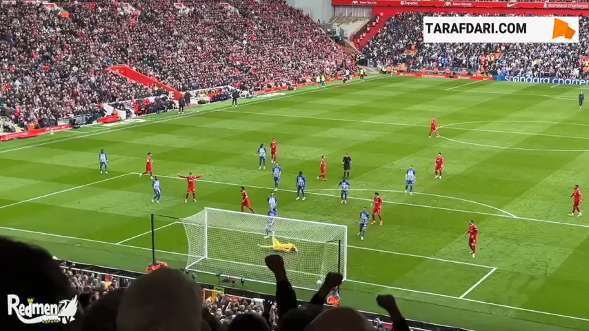 واکنش هواداران لیورپول به گل محمد صلاح مقابل برایتون و عکس العمل یورگن کلوپ پس از سوت پایان بازی / فیلم
