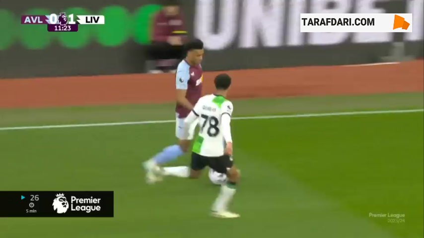 گل یوری تیلمانس به لیورپول (استون ویلا 1-1 لیورپول) 