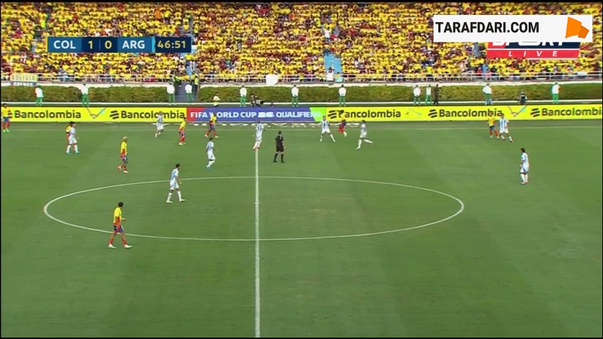 گل نیکولاس گونزالس به کلمبیا روی پاس اشتباه هامس رودریگز (کلمبیا 1-1 آرژانتین)