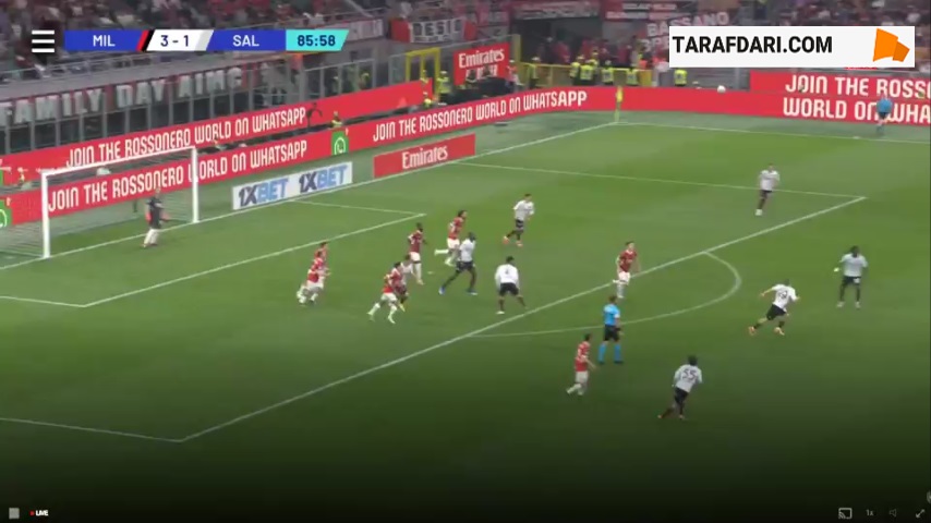 گل جونیور سامبیا به میلان (میلان 3-2 سالرنیتانا)