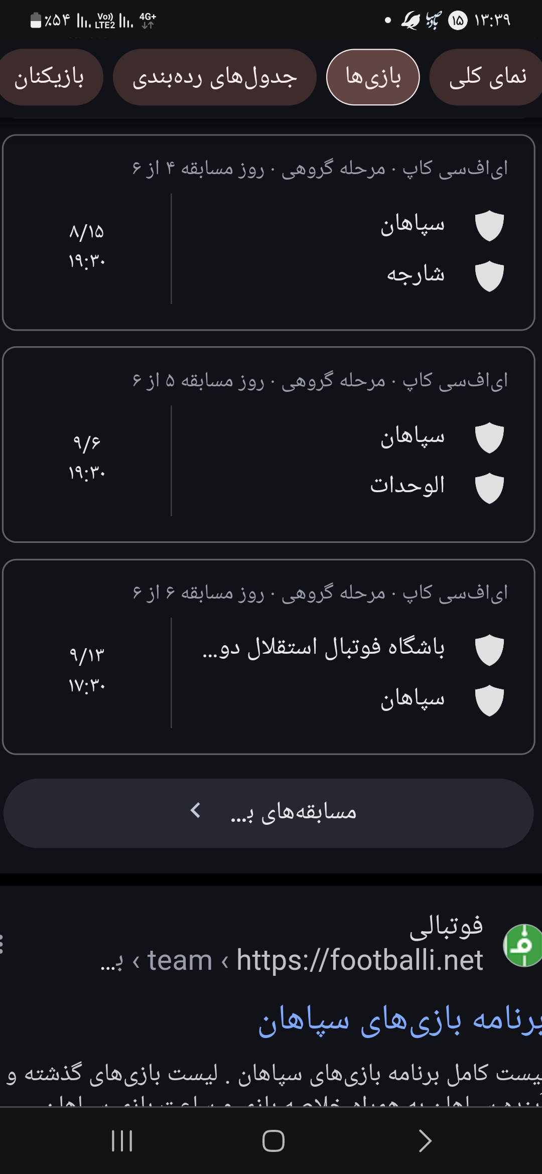 با اعلام AFCمسابقاتی که تیم های راه نیافته به لیگ نخبگان قرار است شرکت کنند ادامه مسابقات ای اف سی کاپ است که تیم های نیروی هوایی و الکویت در آن از نظر تعداد قهرمانی رکورد دار هستند