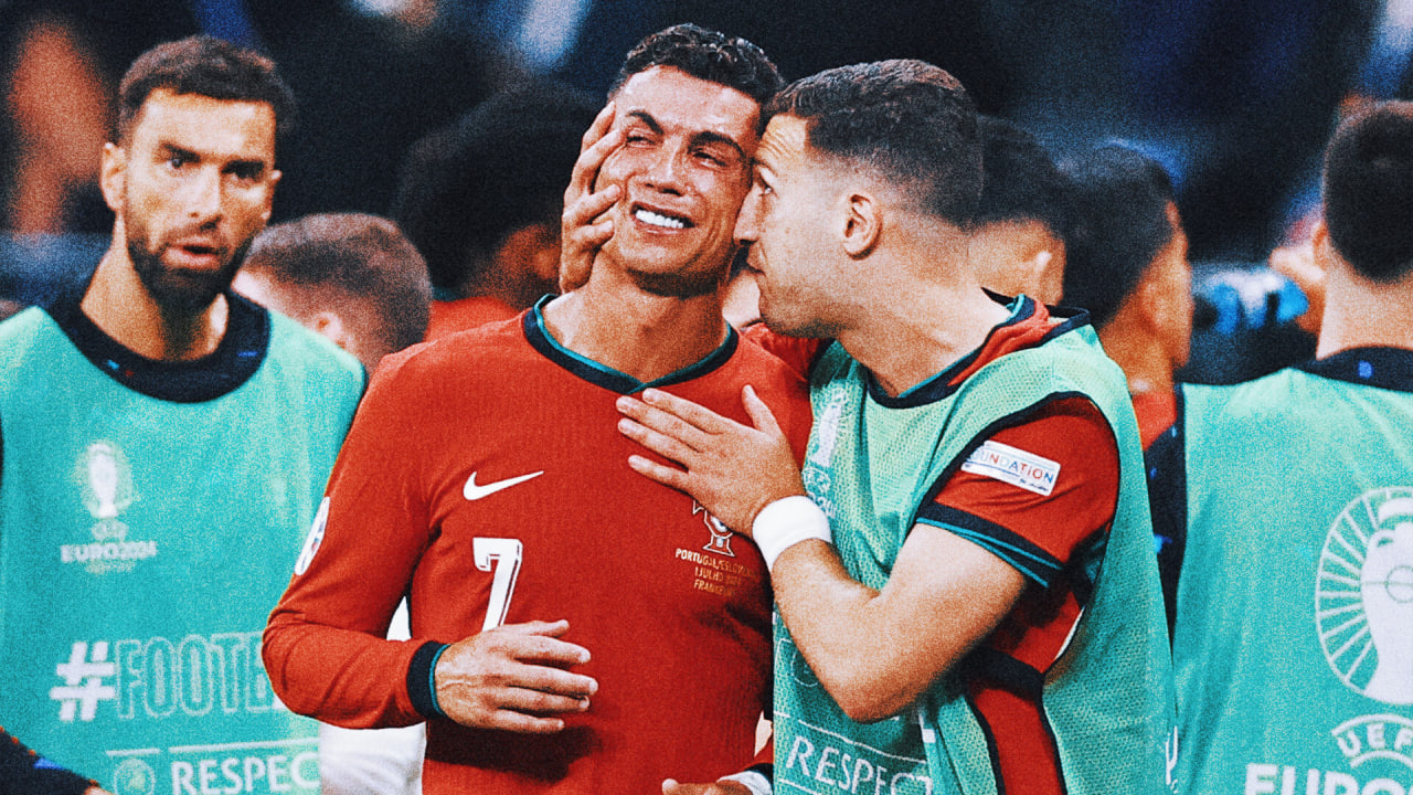 گریه کریستیانو رونالدو در بازی پرتغال و اسلوونی در یورو 2024