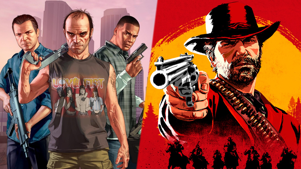شخصیتهای بازی GTA V در کنار شخصیت بازی RDR 2