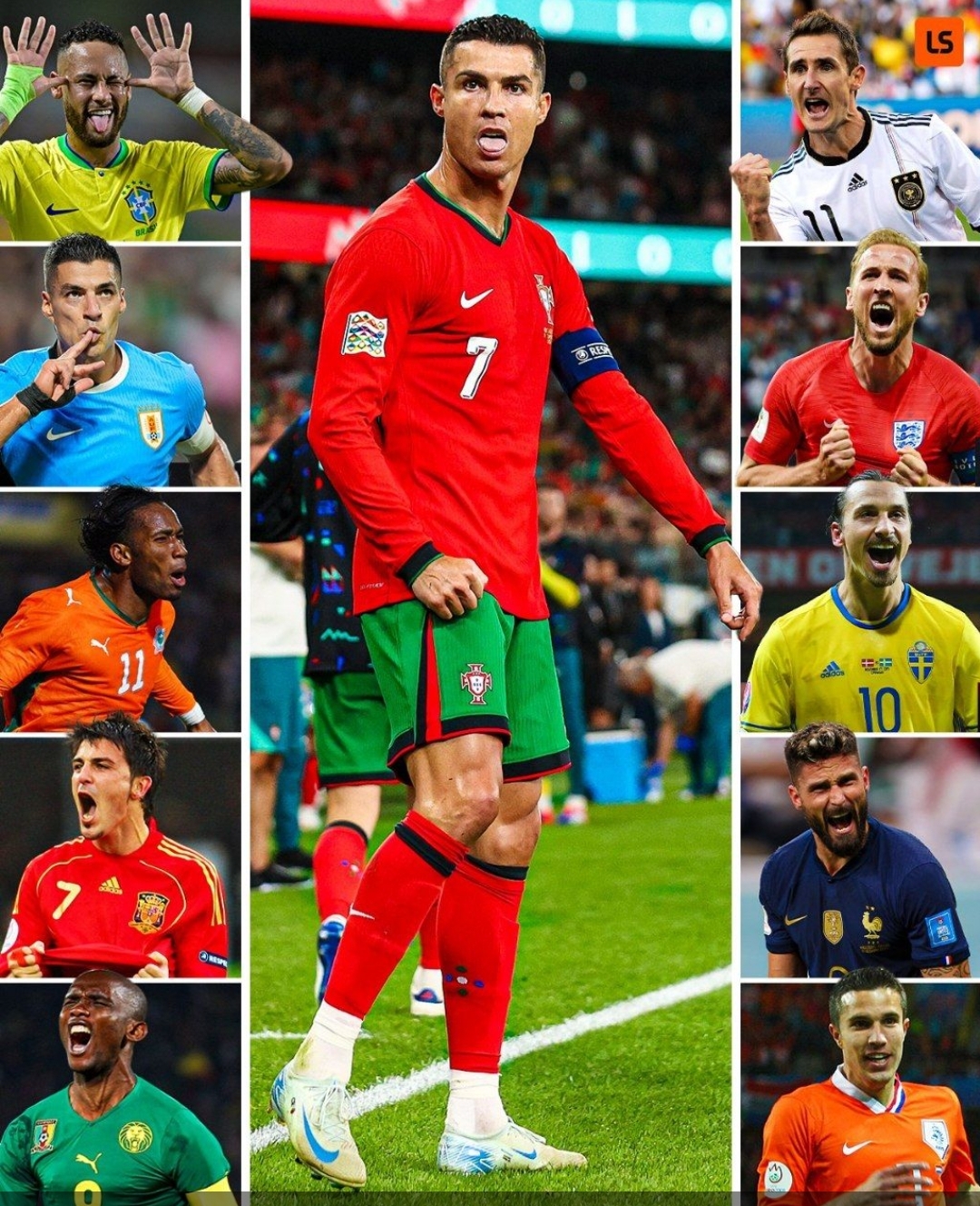 آمار خارق العاده رونالدو؛ گل های ملی او پس از سی سالگی از تمام گل های این ده فوق ستاره بیشتر است