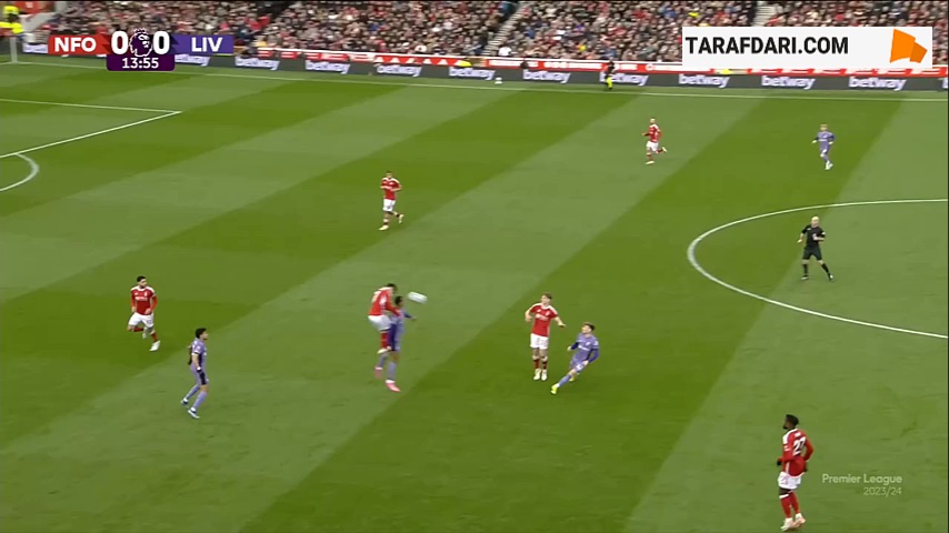 خلاصه بازی ناتینگهام فارست 0-1 لیورپول (لیگ برتر انگلیس - 2023/24)