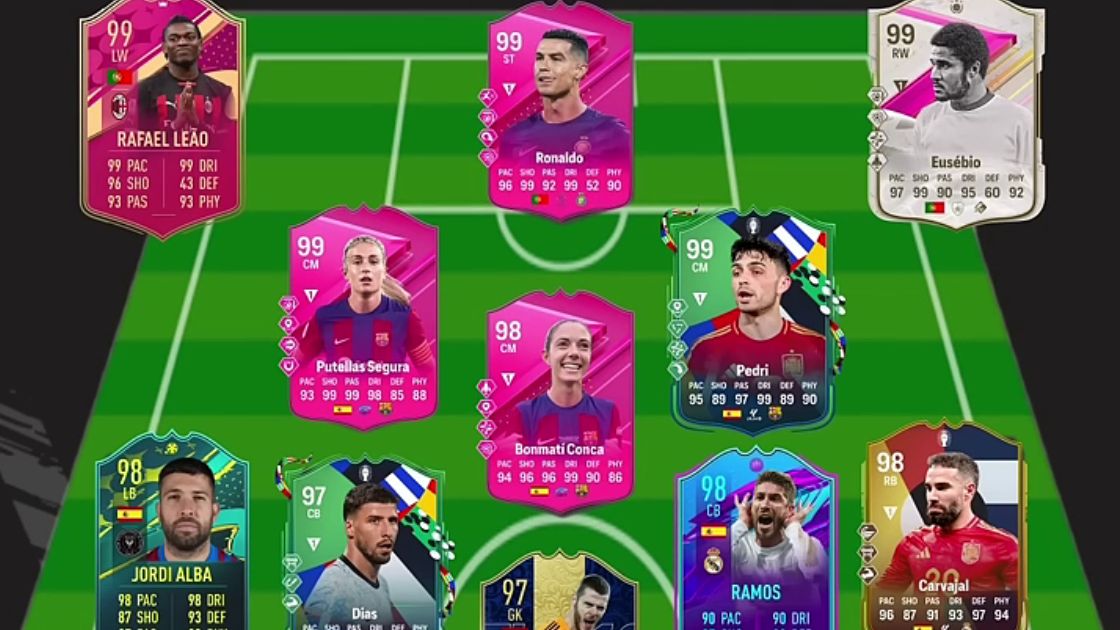 رونالدو در فیفا - راموس در Ultimate Team - کارتهای مخصوص فیفا - تیمهای برتر تاریخ فیفا - اوزهبیو در فیفا - Ultimate Team پرتغال و اسپانیا - ترکیب تاریخی EA FC - مقایسه اسپانیا و پرتغال