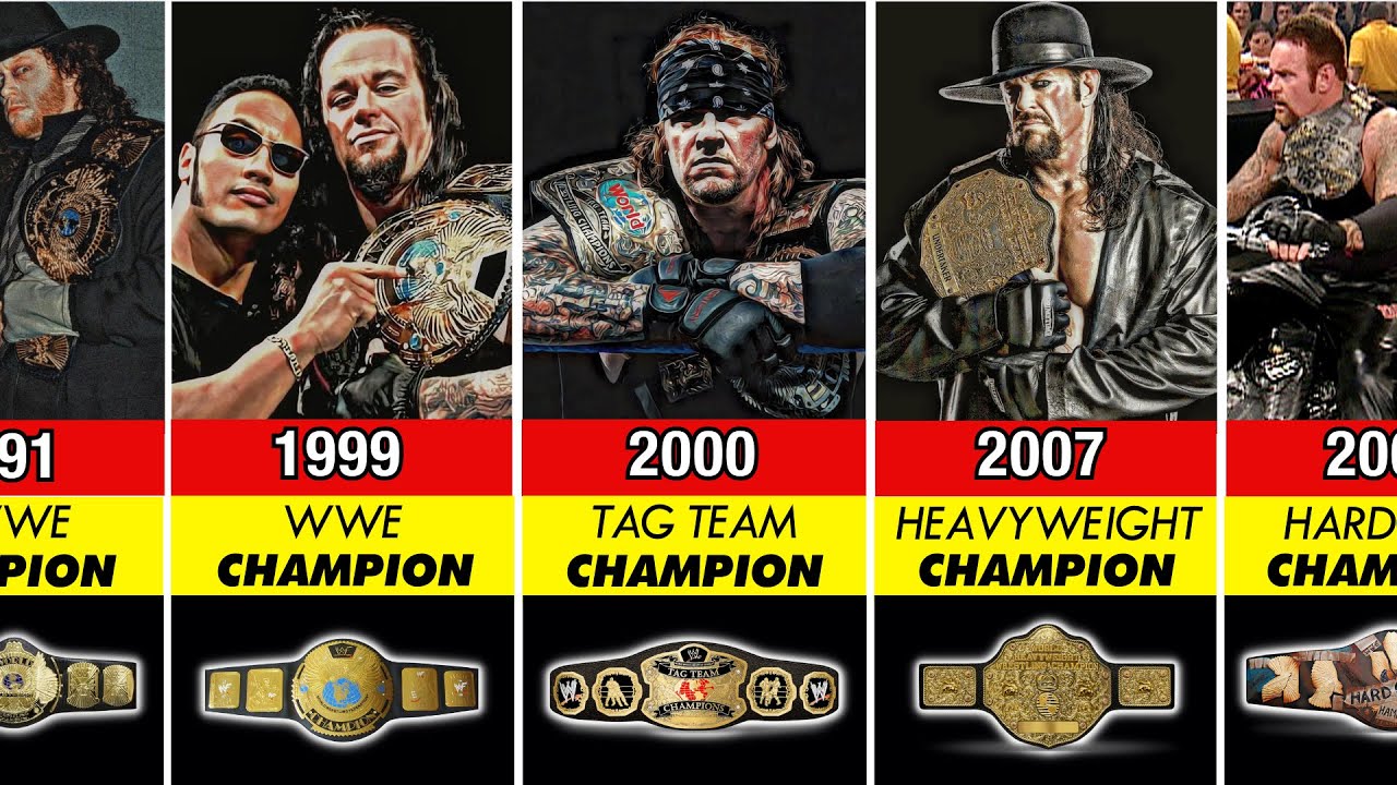 آندرتیکر - قهرمانیهای آندرتیکر - WWE - قهرمانی WWE - قهرمان سنگینوزن - WrestleMania - برادران نابودی - Brothers of Destruction - کشتی حرفهای - تاریخ WWE - Survivor Series 1991 - رکورد WrestleMania - قهرمانی تگ تیم - قهرمانی WCW - اسطوره کشتی حرفهای